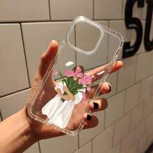 Una funda transparente que absorbe los golpes con un elegante diseño de tulipán rosa, adecuada para el 15 Pro Max, compatible con toda la serie de  11, 12, 13, 14, 15, 16, 17 Pro/Pro Max, y también compatible con  X, XS, XR, XS Max, 7/8, Plus/case. - Estilo 1 (1 pieza) - Ver 5