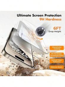 2Pcs Ultra Clear Tempered Glass For Iphone 17 16 15 14 13 12 11 Pro Max 16e Air Screen Protector For Iphone 16 15 14 Plus Xs XR