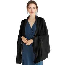 P Pothuiny Women Chiffon Sheer Shawl Wraps For Evening Dresses, 79inchx24inch Lightweight Soft Chiffon Scarfs Wedding Party Bridal,79inchx24inch,Black - 黑色 - 查看 1