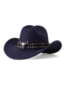 1pc Animal Bohemian Polyester Bow Western Cowboy Hat, Versatile Fashion Accessory For Daily Wear, Unisex - Multicolor - View 10