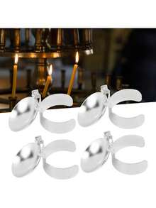 EstiloAMONIDA Extintor AutomáTico De Velas Extintor De Incendios, Anillo para Apagar Velas para El Hogar, Accesorios para Velas, Compatibilidad De Hierro, 4 Uds., FáCil De Usar para Sala De Estar (Plata)Versión mejorada - 1 - Ver 4