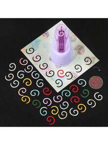 Random Color Stamp Frame DIY Hole Punch Tool, Stamp Shaped Craft Hole Punch, Embossing Machine, Round Hole Punch, Serrated Hole Punch, Embossing Tool - Multicolor - View 5