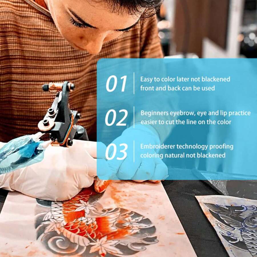 5pcs Blank Tattoo Practice Skin, Double-Sided Tattoo Practice Skin, Microblading Practice Skin - Multicolor - View 1