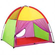 ATDAWN Play Tent Pop Up Tent Camping Playground Indoor Outdoor Playhouse for Boys and Girls Rainbow Colour - como en la foto - Ver 1