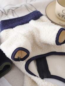 1pc Thermal Lined Warm Stand Collar Pet Clothes, Zip-Up Design, Autumn/Winter, Suitable For Dogs Like Poodle And Teddy Bear - Multicolor - View 5