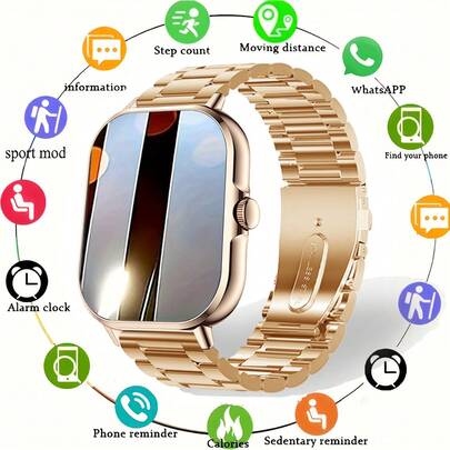 ERUN 1.81" High Definition Display Smart Watch, 180mAh Battery, Dual-Pin Charging, Bluetooth Calling, Bluetooth Music, Sleep Monitoring, Call/Message Alerts, Social App Notifications, Sedentary Reminder, Fitness Tracking, Raise Wrist To Wake, Find Phone/Watch, Music Control, Weather Forecast, Calculator And More. An Ideal Gift For Holidays.