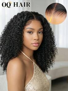OQ Peruca Cacheada Sem Cola 200% de Densidade 16-30 Polegadas, Fechamento de Renda Frontal Pré-Cortado 7x5 Sem Cola, Nós Pré-Descoloridos Destacáveis, Cor de Cabelo Natural, Linha do Cabelo Pré-Aparada, Peruca de Cabelo Humano 100% Amigável para Iniciantes - SNatural - Visão 1