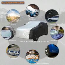 XISH Cubierta para AutoFunda de Coche SUV Funda para Coche con Cremallera Antiarañazos Lona para Auto Impermeable Antipolvo Antilluvia y Antiuv Lona para Auto Universal Apto para Muchos Modelos SUV A - como en la foto - Ver 4