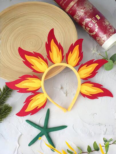 新款红色火焰头箍，嘉年华节日服装头饰，派对表演道具