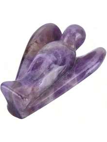 EstiloEstatua de Ángel de Cristal, Manualidades Talladas en Cristal Natural, Piedras Preciosas Talladas en Bolsillo, Figuras de Ángel Guardián, Talla Tridimensional, PúrpuraVersión mejorada - ciertamente - Ver 7