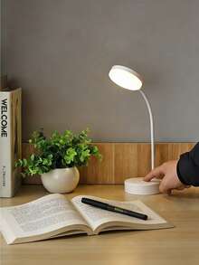 1pc White LED Round Base Button Lamp, Eye-Caring Reading Light, LED Desk Lamp, Desk Lamp, Chargeable/Plug-In, 3 Color Temperatures, Suitable For Dorm, Bedroom, Home, Christmas, Easter, Night Light, Lampshade, Reading Lamp, Bedroom Lighting, Desk Lamp, Reading Light, Reading, Office Supplies, Bedroom, Light, Battery Capacity: 800mAh - Desk Lamp - View 5