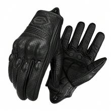 Motorcycle Gloves Black Leather Motorbike Gloves Touch Screen Gloves Motocross Moto Racing Biker Anti Fall Glove Bicycle Riding Protection Motorcycle Accessories For Women Men Rider Gifts - SU06-2 - View 14