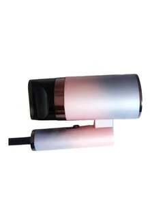 1pc Gradient Pink High Power Hair Dryer, Foldable, Portable For Travel, Create Smooth And Shiny Hair - Pink - View 7
