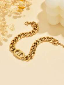 1 Set Titanium Steel Cuban Link Necklace, Personalized Versatile Choker Necklace For Teenagers & Young Adults - Multicolor - View 4