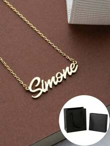 1PC Personalized Children Boys And Girls Simple Name Stainless Steel Necklace ,Customized For Delicate Gift For Kids, Baby Shower,Back To School Winter Gift Ideas Boy Girl Valentine's Day,Mother's Day Gift,Multi-Functional,Ornamental,Letter,Stylish,Modern,Colorful,Cute,Adorable,Casual,Custom,Personalised,Unique,Customized,Ideal Gifts For Him,Ideal Gifts For Her,Easy Comfort,Birthday Gift