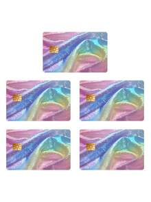 Pegatinas de tarjeta de crédito de colores arcoíris, película protectora de PVC adecuada para tarjetas de débito, pegatina decorativa duradera y personalizada para tarjetas bancarias, diseño retro de tarjeta, resistente al agua y a los arañazos para tarjetas y llaves - Multicolor - Ver 9