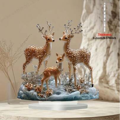 波西米亚风亚克力鹿摆件系列 - 桌面摆件，适用于家居、办公室和咖啡厅展示