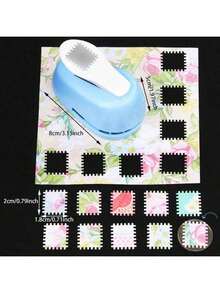 Random Color Stamp Frame DIY Hole Punch Tool, Stamp Shaped Craft Hole Punch, Embossing Machine, Round Hole Punch, Serrated Hole Punch, Embossing Tool - Multicolor - View 9