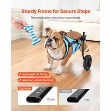 Dog Wheelchair For Back Legs, Adjustable 2 Wheels Pet Wheelchair, Lightweight  Dog Cart With Shock-Absorbing Wheels, Mobility Support Wheel Chair For Disabled Injured Dogs Up To 33lbs, Medium - M Optimized Version - 查看 4