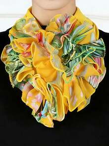 1pc Women's Floral Versatile Multifunctional Headband/Neck Scarf, Everyday Wear - Yellow - View 2