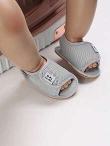 Summer Fashion Versatile Mesh Minimalist Casual Style Infant/Toddler Sandals And Slippers - Grey - View 7