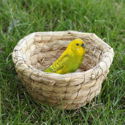 Handwoven Straw Bird Nest - Provides Warm And Cozy Shelter For Parrots, Pigeons And Other Birds