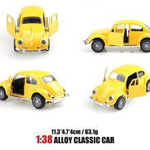 1:38 Vintage Classic Pickup Truck Alloy Car Model, Realistic Diecast Vehicle, Perfect Gift For Friends, Weddings, Birthdays - Multicolor - View 16