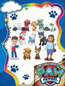 2/6/12pcs Paw Patrol Collection, Including Puppy Figurines & Decorations, Various Styles Like Chase And Skye (12pcs/Set), Random Colors And Designs. This Series Includes Birthday Decorations, Best Friend Holiday Gifts, Party Decorations, Suitable For Party, Wedding Decor - Multicolor - View 2