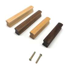 Natural Wood Single Hole Drawer Pull Handle, Round Wooden Cabinet/Wardrobe/Kids Room Door Knob - Beech Walnut - View 3