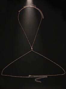 1pc Valentine's Day X-Shape Body Chain, Party Body Jewelry For Women, Minimalist Accessory - X-chain - View 7
