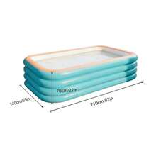 Large Inflatable Swimming Pool, Green Color, Suitable For Home, Yard, Outdoor Use, Family Gathering Water Fun In Summer - Blue - View 8