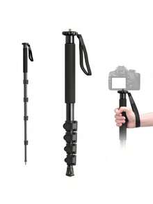 Chân máy đơn 61 inch này được làm từ hợp kim nhôm. Nó có 5 đoạn điều chỉnh độ cao, nhẹ và dễ mang theo. Đây là phụ kiện máy ảnh phù hợp với máy ảnh Canon, Nikon, máy ảnh không gương lật và máy ảnh DSLR, và rất dễ mang theo. Nó cũng thích hợp cho các hoạt động như leo núi. - màu đen - Xem 9