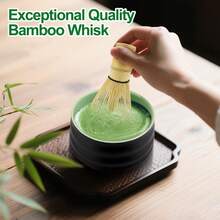 Matcha Tea Sets, Available In Various Styles, Include Tea Ceremony Accessories. Made Of High-Quality Porcelain And Natural Bamboo, These Sets Make Thoughtful Gifts For Tea Lovers, Perfect For Home, Office, Or Matcha Cafes. - 4件套-黑色 - 查看 4