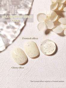 MISS SHAKA 10毫升秋冬百搭美甲牛奶泡泡系列凝胶指甲油牛奶黄白色亮片奶油色流行色夏季美甲套装美甲沙龙居家DIY可爱美甲美甲用品圣诞美甲 - 彩色 - 查看 5