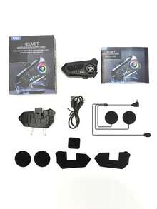 2pcs Motorcycle Helmet Headphones, Bluetooth 5.3 Wireless Noise Cancelling Headphones With 16 RGB Lighting Modes, Super Long Battery Life, Dual Noise Cancellation/Auto Answer/Call/Music Control - A - View 10