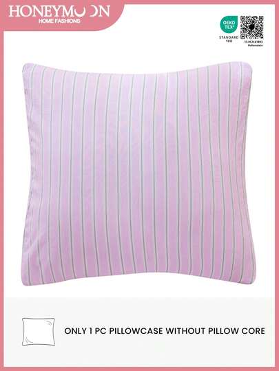 1pc Striped Print Pillowcase, Without Pillow Insert, Envelope Closure, Suitable For Casual Home Decor, Indoor Sofa, Bedroom, Dorm, Bedding. Soft & Comfortable, Machine Washable. Oeko-Tex Certified.