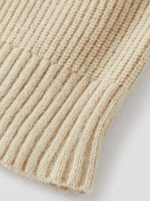 Women's Cropped Sweater Cardigan Long Sleeve Open Front Buckle Closure Knitwears - Khaki - View 5