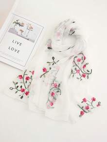 1条女士时尚休闲百搭印花围巾，轻盈透气，防晒，适合日常佩戴 - 彩色 - 查看 2