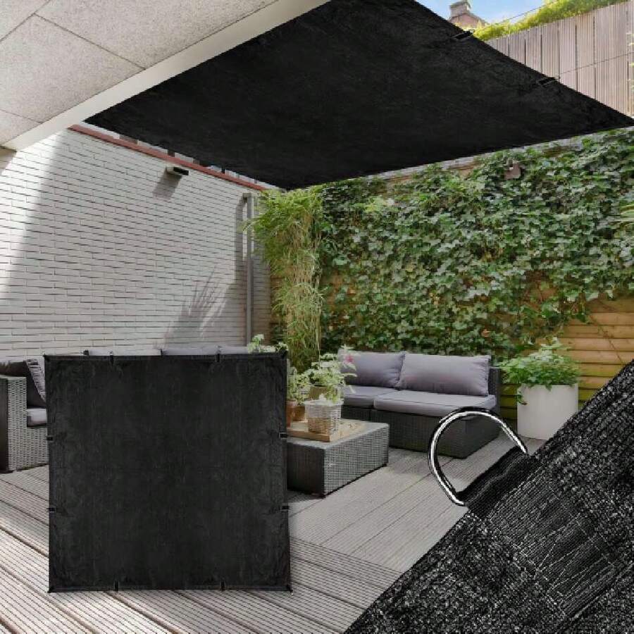 Malla Sombra 1x4 Metros - Rectangular Negra - Lonas para Exteriores - Lona para Sombra - Argolla y Bastilla Ultra-Resistente - Protección UV - Fácil Instalación - Malla 1x4 Negra,37265350 - Rojo y blanco - Ver 1