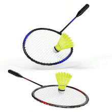 KH Badminton Rackets Set of 2-4 for Adults Beach Lawn Backyard Game Outdoor Sports Racquets Shuttlecocks and Carry Bag Included - Negrorojoazul4jugadoras - Ver 3