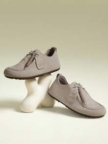 CAMEL CROWN 女士休闲鞋，时尚百搭高跟深V单底鞋，袋鼠鞋，套脚休闲鞋，春夏款 - 米色 - 查看 6