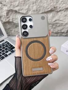 1 pièce Étui de téléphone magnétique de style minimaliste et populaire pour les affaires, convenant aux Galaxy S25 Ultra, Galaxy S24 Ultra, Galaxy S23 Ultra. Texture lisse, étui de couple, cadeau d'anniversaire, compatible avec les téléphones . Étui de protection pour téléphone avec texture magnétique Galaxy, matériau PC sans cadre. - Multicolore - Voir 53