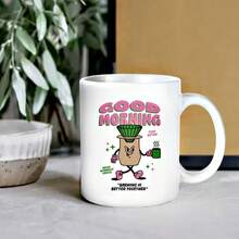 1 Piece Ceramic Coffee Mug - Funny "Good Morning" Cartoon French Fries Design, Insulated And Reusable, Machine Washable - Wyl-0807024-sb - View 3