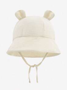 1pc Unisex Baby Cute Ear Solid Color Simple Breathable Comfortable Casual Versatile Sun Visor Bucket Hat - 1PC - View 13