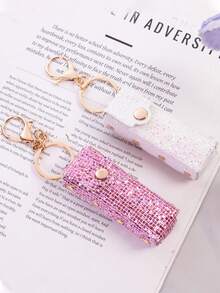 1Pc Women'S Leopard Print Lipstick Box Lipstick Holder Pendant Keychains Bag Charms,Elegant Cosmetic Storage Kit Makeup Travel Cases Organizer Bag For Purse,Travel Lipstick Case For Makeup Organization,Perfect Gift For Women,Suitable For Everyday Use,Mother'S Day Gifts,Gifts For Your Loved One - Multicolor - View 8