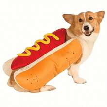 汉堡造型宠物服装，趣味热狗宠物服装，万圣节狗狗服装 - 彩色 - 查看 3