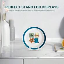 Artliving - Soporte para caballete para placas Soporte de plástico de 3 pulgadas para pequeños platos decorativos fotos y fotos transparente paquete de 6 - transparente - Ver 5