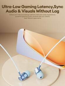 Lenovo 联想 YF22 有线耳机，适用于音乐、游戏，配备 3.5mm 和 Type-C 接口，高品质音频，高清麦克风，硅胶耳塞，兼容安卓和 iOS 设备，节日礼物之选 - 黑色 - 查看 6