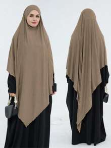 1 chiếc khăn trùm đầu Hijab bằng vải jersey màu trơn có dây buộc, tiện dụng để mặc hàng ngày cùng với áo Abaya Khimar, phù hợp cho mọi mùa. - Nhiều màu - Xem 10