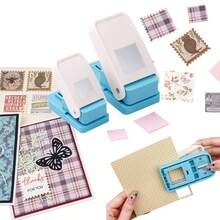 1-Inch/1.5-Inch Square Stamp Punch, Large Square Stamp Punch, Lever-Style Paper Punch, For Crafting, Stamp Punching, Square Paper Punching, Suitable For DIY Scrapbooking - Multicolor - View 1